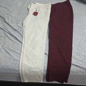 Zara White Pants with Red Label